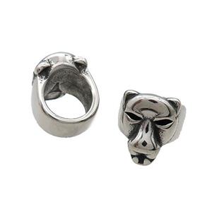 Stainless Steel Tiger Beads Large Hole Antique Silver, approx 12mm, 8mm hole