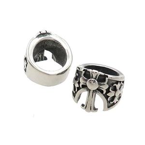 Stainless Steel Cross Beads Large Hole Antique Silver, approx 11.5mm, 8mm hole