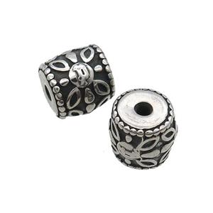 Stainless Steel Tube Beads Antique Silver, approx 13mm