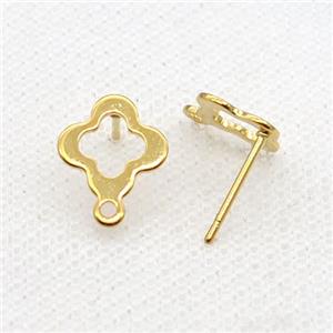 Stainless Steel Stud Earring Gold Plated, approx 10mm