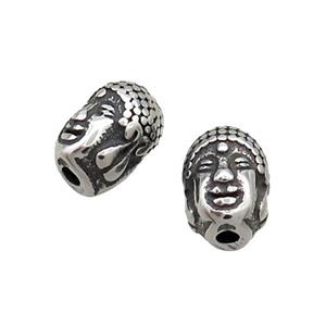 Stainless Steel Buddha Beads Antique Silver, approx 7-10mm
