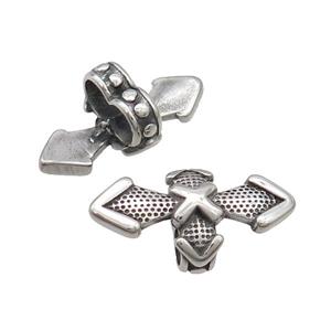 Stainless Steel Beads Cross Antique Silver, approx 13-25mm, 5-10mm hole