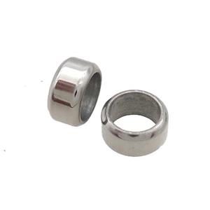 Raw Stainless Steel Beads Tube Large Hole, approx 11.5mm, 8mm hole