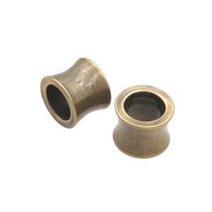 Stainless Steel Bamboo Beads Large Hole Antique Bronze, approx 10mm, 6mm hole