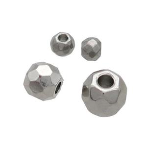 Raw Stainless Steel Beads Faceted Round, approx 7mm