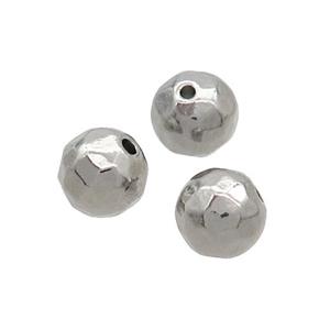 Raw Stainless Steel Round Beads Faceted, approx 6mm