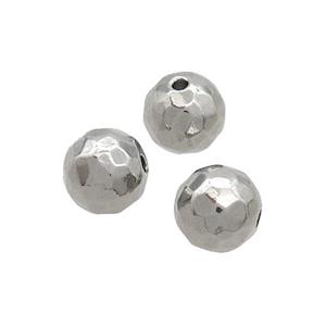 Raw Stainless Steel Beads Faceted Round, approx 8mm