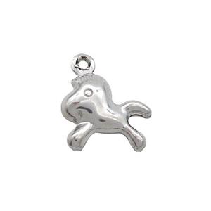 Raw Stainless Steel Foal Charm Pendant, approx 10-11mm