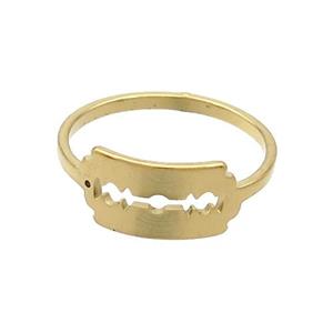 Stainless Steel Rings Gold Plated, approx 7-13mm, 18mm dia