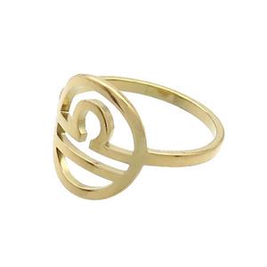 Stainless Steel Rings Zodiac Libra Gold Plated, approx 13-14mm, 18mm dia
