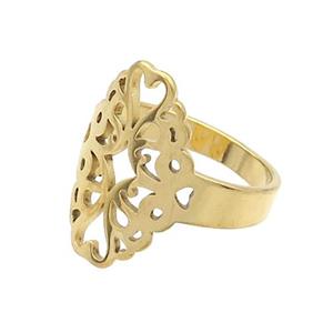Stainless Steel Rings Gold Plated, approx 13-20mm, 18mm dia