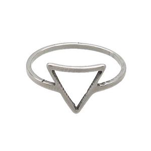 Raw Stainless Steel Rings Triangle, approx 10mm, 18mm dia