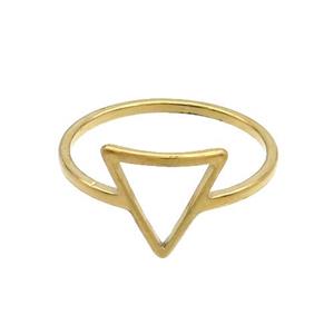 Stainless Steel Rings Triangle Gold Plated, approx 10mm, 18mm dia
