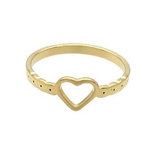 Stainless Steel Heart Rings Gold Plated, approx 7.5mm, 18mm dia