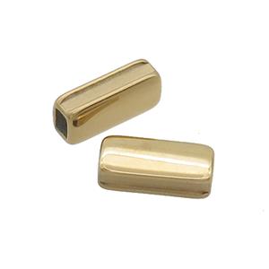 Stainless Steel Tube Beads Gold Plated, approx 6-12.5mm, 2-3mm hole