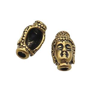 Stainless Steel Buddha Beads Large Hole Antique Gold, approx 9-16mm, 2.5mm hole