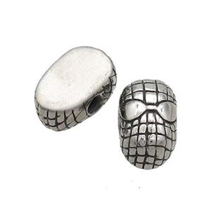 Stainless Steel Beads Large Hole Antique Silver, approx 10-16mm, 2mm hole