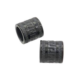 Stainless Steel Tube Beads Large Hole Black Plated, approx 10mm, 7mm hole
