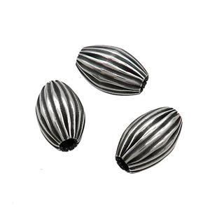 Stainless Steel Rice Beads Large Hole Antieque Silver, approx 8-12mm, 2mm hole