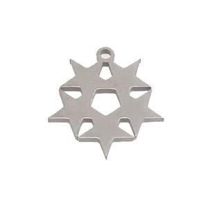 Raw Stainless Steel Star Link Pendant, approx 15mm