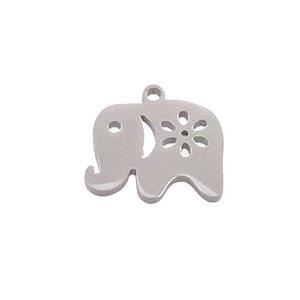 Raw Stainless Steel Elephant Charms Pendant, approx 12-15mm
