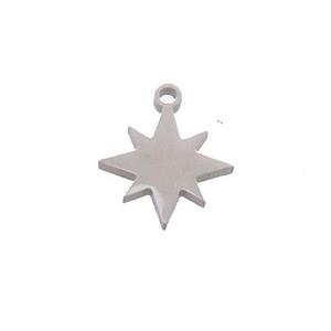 Raw Stainless Steel Northstar Charms Pendant, approx 12mm