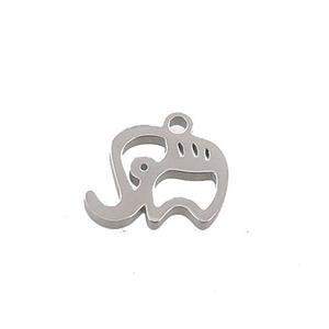 Raw Stainless Steel Elephant Charms Pendant, approx 10.5mm