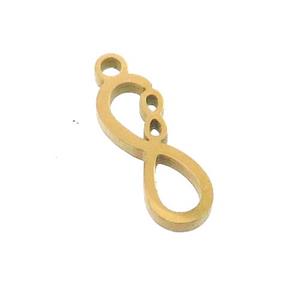 Stainless Steel Infinity Charms Pendant Gold Plated, approx 5-13mm