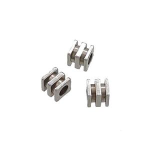 Raw Stainless Steel Square Spacer Beads, approx 3mm