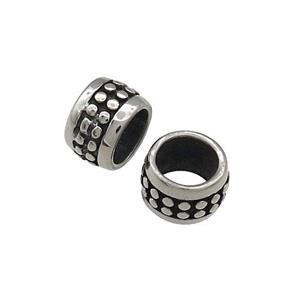 Stainless Steel Rondelle Beads Large Hole Antique Silver, approx 9mm, 6mm hole