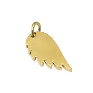 Angel Wings Charms Stainless Steel Pendant Gold Plated, approx 7-15mm