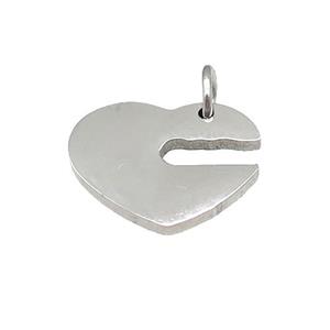 Heart Mouth Charms Raw Stainless Steel Pendant, approx 15mm