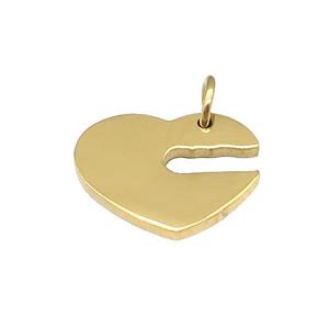 Heart Mouth Charms Stainless Steel Pendant Gold Plated, approx 15mm