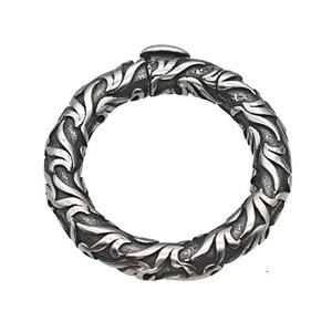 Stainless Steel Clasp Circle Antique Silver, approx 24mm
