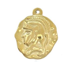 Stainless Steel Human Charms Pendant Gold Plated, approx 20mm