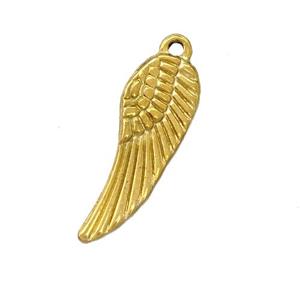 Stainless Steel Angel Wings Charms Pendant Gold Plated, approx 9-24mm