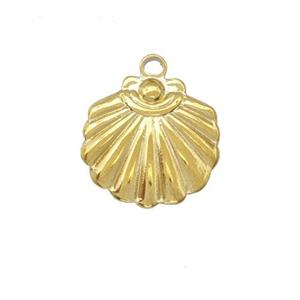 Stainless Steel Sea Shell Charms Pendant Gold Plated, approx 16mm