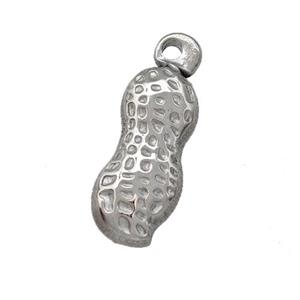 Raw Stainless Steel Peanut Pendant, approx 8-16mm
