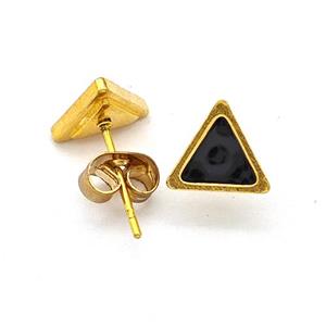 Stainless Steel earring studs Gold Plated, approx 8mm