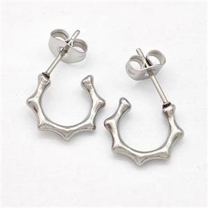 Raw Stainless Steel Studs Earrings, approx 12mm