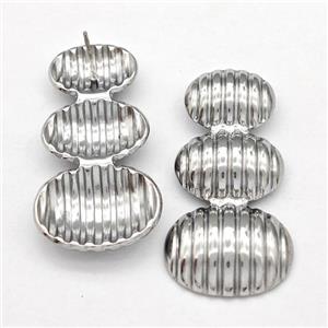 Raw Stainless Steel Stud Earring, approx 15-40mm
