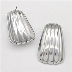 Raw Stainless Steel Stud Earring, approx 15-32mm
