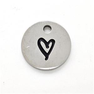Stainless Steel Pendant platinum Plated, approx 14mm