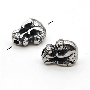 Stainless Steel Beads Antique silver, approx 8-12mm