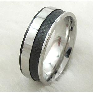 Stainless steel Ring, platinum plated, inside: 18.5mm dia