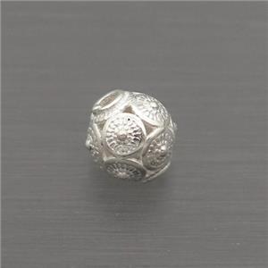 Sterling Silver Round Beads Hollow, approx 4.5mm