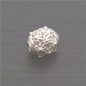 Sterling Silver Beads Round Hollow, approx 5mm