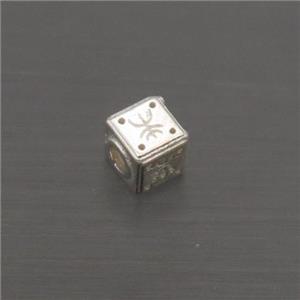 Sterling Silver Beads Cube, approx 3.5x3.5mm