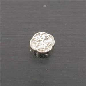Sterling Silver Beads Button, approx 4mm