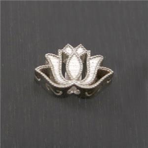Sterling Silver Beads Lotus, approx 6-9.5mm